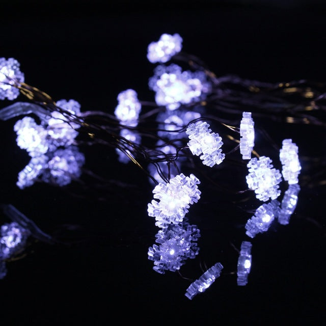 120CM Snowflake Shaped Flexible 10 Leds String Light Battery Powered LED String Fairy Light Lamp Party Christmas Wedding Decor